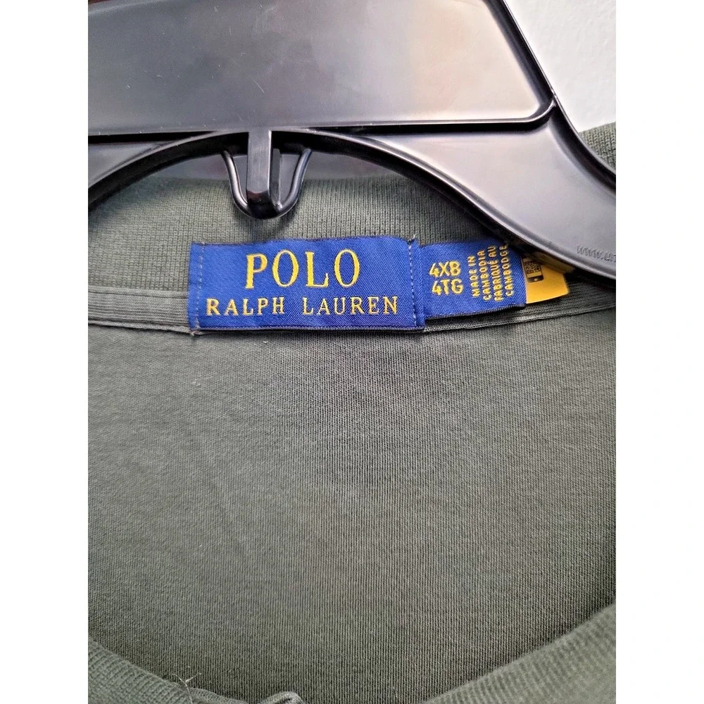 Polo Ralph Lauren Shirt Mens 4XB Polo Pima Soft Cotton Flesh Pony Olive